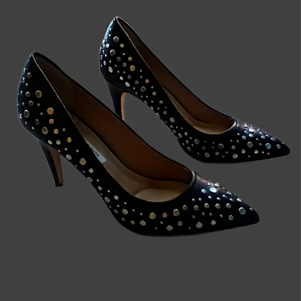 Diane Von Furstenberg Black Studded Heels